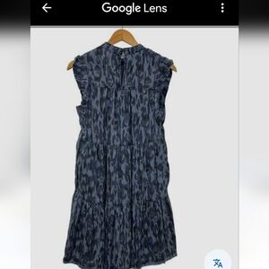 Anthropologie Blue and Gray Midi Dress,sz S.